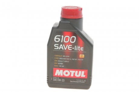 Олія 0W20 SAVE-lite 6100 (1L) (dexos1/Ford 947-A) (108002) Motul 841211 (фото 1)