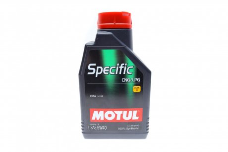 Масло моторное 100% синтетическое SPECIFIC CNG/LPG (1L +) SAE 5W40 API CF; SM; ACEA C3; BMW LL-04 Motul 854011 / 101717 (фото 1)