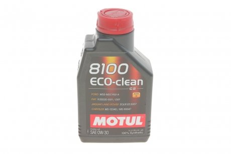 Масло 0W30 ECO-Clean 8100 (1L) (Toyota/Honda/Subaru) 102888 Motul 868011 (фото 1)