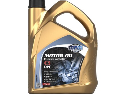 Фото автозапчасти моторное масло Premium Synthetic C3 DPF/5W30/5л. / (ACEA C3, API CF/SN, Opel/GM dexos2) MPM 05005DPF