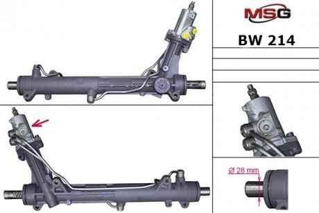 Фото автозапчастини рульова рейка з ГПК нова BMW 6 E63-64 04-11, BMW 5 E60-61 03-10 MSG BW214