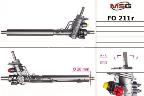 Фото автозапчасти рульова рейка з ГПК відновлена VW Sharan 2000-,SEAT Alhambra 2002-,FORD Galaxy 2000-2006 MSG FO211R