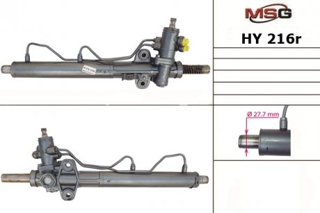 Фото автозапчастини рульова рейка з ГПК HYUNDAI SANTA FE I (SM) 00-06 MSG HY216R (фото 1)