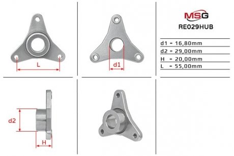 Фото автозапчасти маточина насоса ГПК RENAULT Master 97-10; NISSAN Interstar 01-10; OPEL Vivaro 01-14, Movano A 98-10 MSG RE029HUB (фото 1)