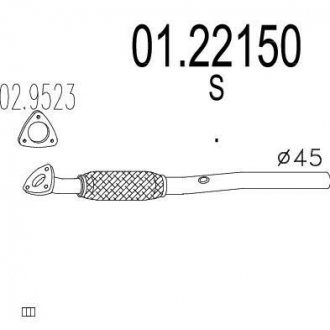 Фото автозапчастини труба вихлопного газу MTS 0122150