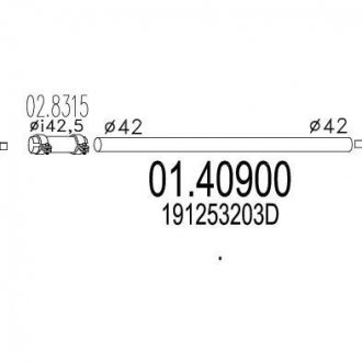 Фото автозапчастини труба вихлопного газу MTS 0140900