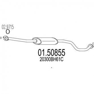 Фото автозапчастини глушник системи випуску (середній) MTS 0150855