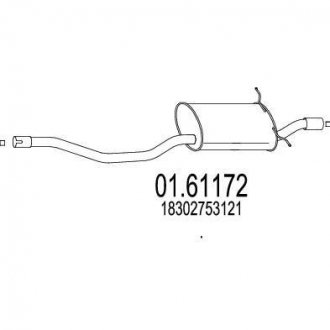 Фото автозапчасти глушник вихлопних газів (кінцевий) MTS 0161172 (фото 1)