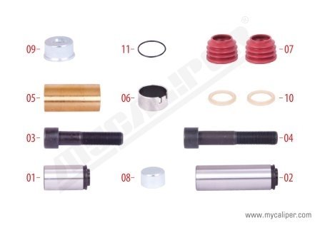 Фото автозапчастини рмк супорта knorr sb 6/7 (напр., Втулки, пильн., Болти) MYCaliper MY-100354