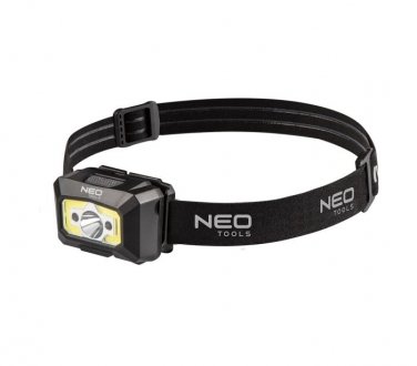 Ліхтарик налобний (3W/250Lm/XPE+COB LED+датчик руху) NEO 99-073