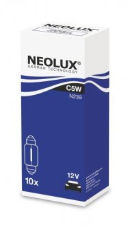 Лампочка допоміжна C5W (5 шт, 12 В, 5 Вт, тип гнізда: SV8,5-8, трубка) NEOLUX NLX239K10SZT (фото 1)
