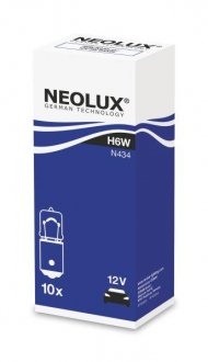 Лампочка H6W (коробка 10шт) 12В 6Вт BAX9S NEOLUX NLX434K10SZT (фото 1)