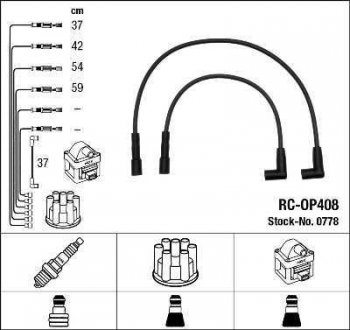 Комплект кабелів високовольтних NGK 0778 RC-OP408
