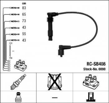 Комплект проводов зажигания. NGK 0898 (фото 1)