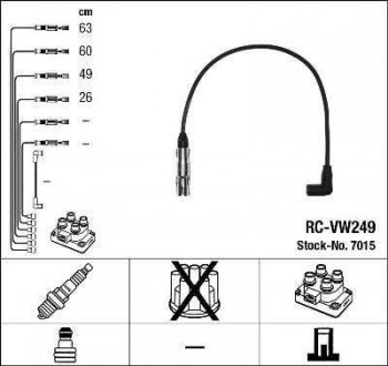 Комплект кабелів високовольтних NGK 7015 RC-VW249
