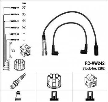 Комплект проводов зажигания. NGK 8262