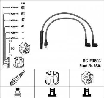 Комплект проводов зажигания. NGK 8536