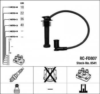 Комплект кабелів високовольтних NGK 8541 RC-FD807 (фото 1)