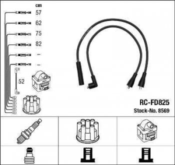 Комплект кабелів високовольтних NGK 8569 RCFD825