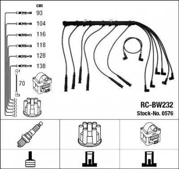 Високовольтні дроти (набір) NGK RCBW232