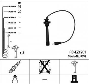 Комплект кабелів високовольтних NGK RCEZ1201