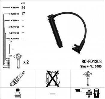 Комплект кабелів високовольтних NGK RCFD1203