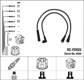 Комплект кабелів високовольтних NGK RCFD825