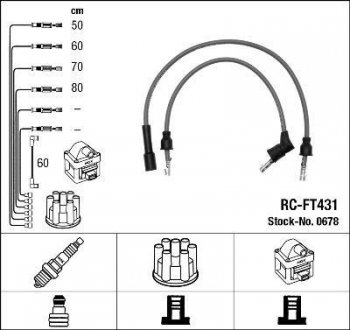 Високовольтні дроти (набір) NGK RCFT431