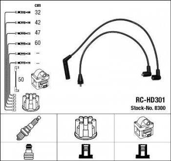 Високовольтні дроти (набір) NGK RCHD301