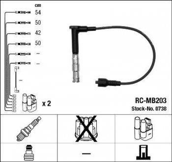 Комплект проводiв запалювання NGK RCMB203