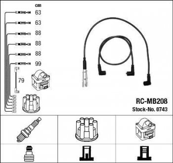 Високовольтні дроти (набір) NGK RCMB208 (фото 1)