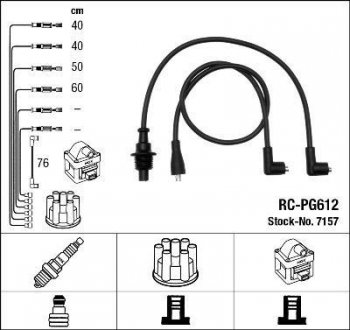 Фото автозапчастини дроти запалення, набір NGK RCPG612