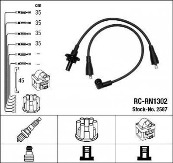 Фото автозапчастини дроти запалення, набір NGK RCRN1302