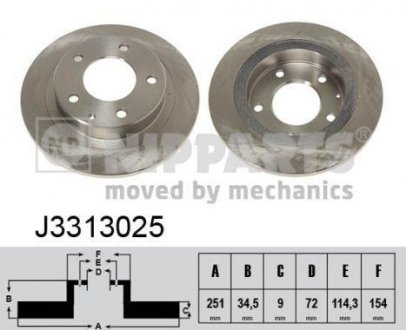 Фото автозапчастини гальмiвний диск NIPPARTS J3313025