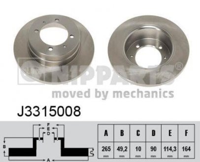 Фото автозапчастини гальмівний диск NIPPARTS J3315008