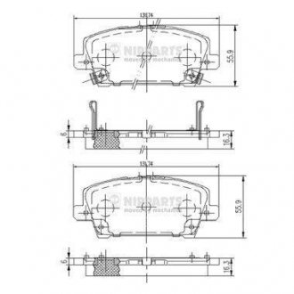 Гальмiвнi колодки к-кт. NIPPARTS J3604065