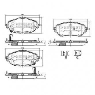 Гальмiвнi колодки к-кт. NIPPARTS N3602150