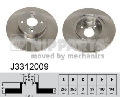 Фото автозапчасти гальмівний диск NIPPARTS J3312009