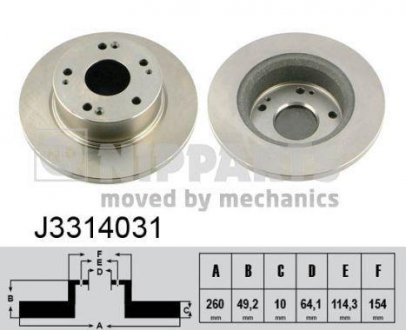 Фото автозапчасти гальмівний диск NIPPARTS J3314031