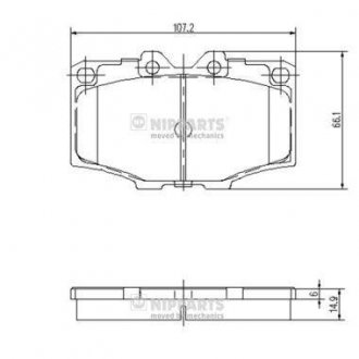 Фото автозапчасти гальмівні колодки дискові NIPPARTS J3602036