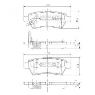 Фото автозапчасти гальмівні колодки дискові NIPPARTS J3611050