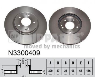 Фото автозапчасти гальмівний диск NIPPARTS N3300409