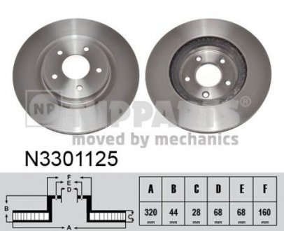 Гальмiвнi диски NIPPARTS N3301125