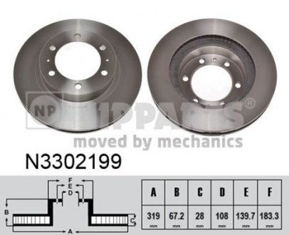 Гальмiвнi диски NIPPARTS N3302199 (фото 1)