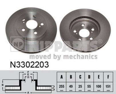 Гальмівний диск NIPPARTS N3302203