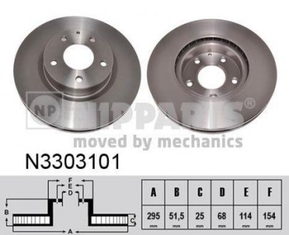 Фото автозапчасти гальмівний диск NIPPARTS N3303101