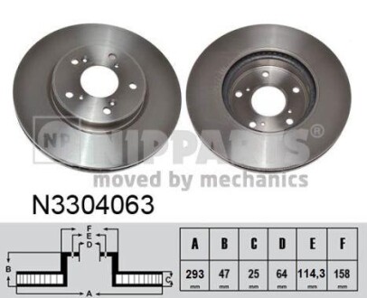 Фото автозапчастини гальмівний диск NIPPARTS N3304063