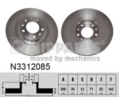 Гальмiвнi диски NIPPARTS N3312085 (фото 1)