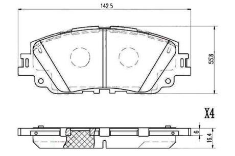 Фото автозапчасти колодки гальмівні (передні) Toyota Camry 17-/Rav4/Lexus ES/UX 18- NIPPARTS N3602155