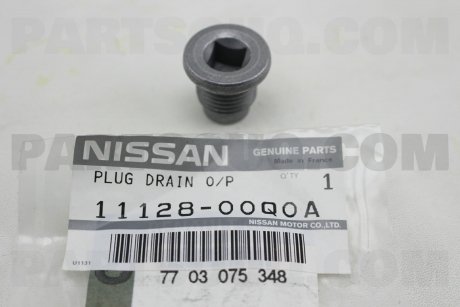 Фото автозапчастини резьбовая пробка, маслянный поддон NISSAN 1112800Q0A (фото 1)